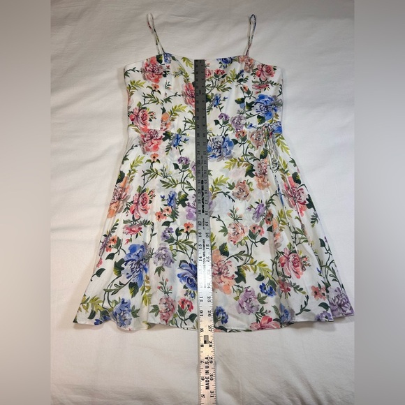 Alice + Olivia Tricia Floral Mini Dress Spaghetti Straps Size 10 EUC - Picture 10 of 12